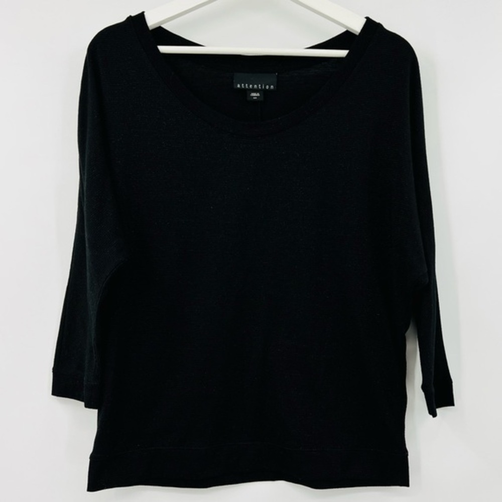 Attention Dolman Sleeve Black Metallic Top Size‎ Small